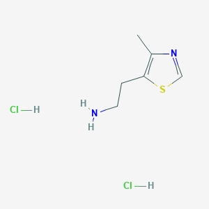 Chemical structure of [2-(4-Methyl-1,3-thiazol-5-yl)ethyl]amine dihydrochloride