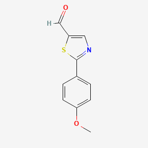 Chemical structure of 2-(4-Methoxyphenyl)thiazole-5-carbaldehyde