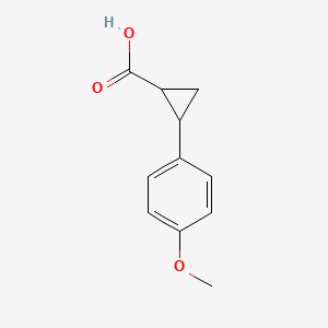 Chemical structure of 2-(4-Methoxyphenyl)cyclopropane-1-carboxylic acid