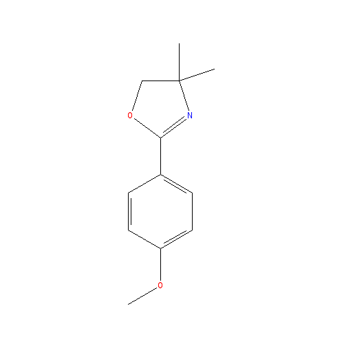 Chemical structure of 2-(4-Methoxyphenyl)-4,4-dimethyl-4,5-dihydrooxazole