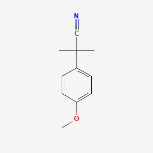 Chemical structure of 2-(4-Methoxyphenyl)-2-methylpropanenitrile