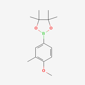Chemical structure of 2-(4-Methoxy-3-methylphenyl)-4,4,5,5-tetramethyl-1,3,2-dioxaborolane