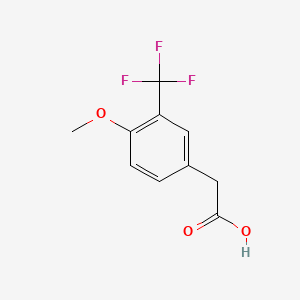 Chemical structure of 2-(4-Methoxy-3-(trifluoromethyl)phenyl)acetic acid