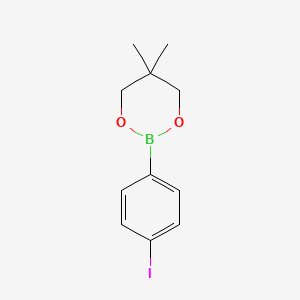 Chemical structure of 2-(4-Iodophenyl)-5,5-dimethyl-1,3,2-dioxaborinane