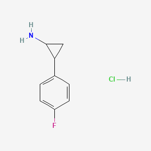 Chemical structure of 2-(4-Fluorophenyl)cyclopropanamine hydrochloride
