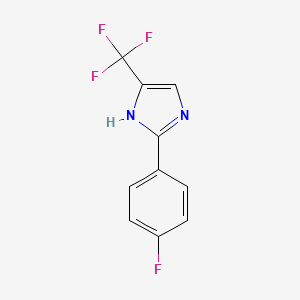 Chemical structure of 2-(4-Fluorophenyl)-5-(trifluoromethyl)-1H-imidazole