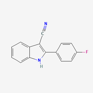 Chemical structure of 2-(4-Fluorophenyl)-1H-indole-3-carbonitrile