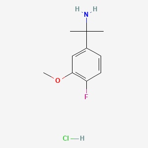 Chemical structure of 2-(4-fluoro-3-methoxyphenyl)propan-2-amine hydrochloride