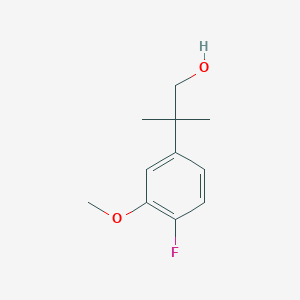 Chemical structure of 2-(4-fluoro-3-methoxyphenyl)-2-methylpropan-1-ol