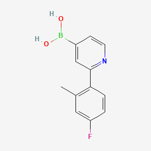 Chemical structure of 2-(4-Fluoro-2-methylphenyl)pyridine-4-boronic acid