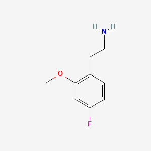 Chemical structure of 2-(4-fluoro-2-methoxyphenyl)ethan-1-amine