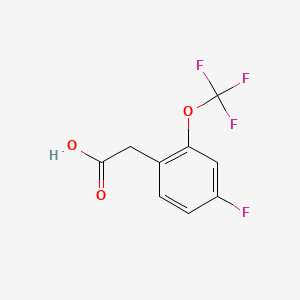 Chemical structure of 4-Fluoro-2-(trifluoromethoxy)phenylacetic acid