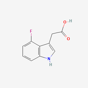 Chemical structure of 2-(4-Fluoro-1H-indol-3-yl)acetic acid