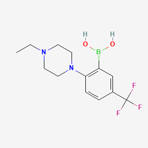 Chemical structure of 2-(4-Ethylpiperazin-1-yl)-5-(trifluoromethyl)phenylboronic acid