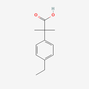 Chemical structure of 2-(4-ethylphenyl)-2-methylpropanoic acid