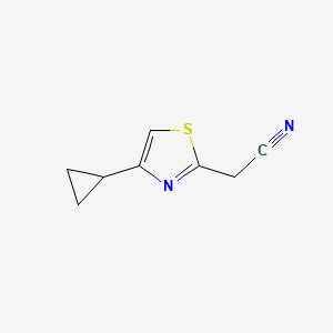 Chemical structure of 2-(4-Cyclopropylthiazol-2-yl)acetonitrile