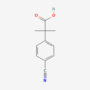 Chemical structure of 2-(4-cyanophenyl)-2-methylpropanoic acid