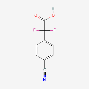 Chemical structure of 2-(4-cyanophenyl)-2,2-difluoroacetic acid