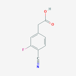 Chemical structure of 2-(4-Cyano-3-fluorophenyl)acetic acid