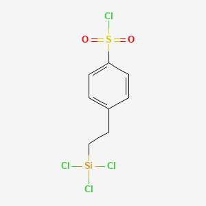 Chemical structure of 2-(4-Chlorosulphonylphenyl)ethyl trichlorosilanein methylene chloride