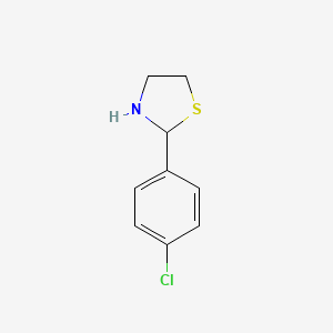 Chemical structure of 2-(4-chlorophenyl)thiazolidine