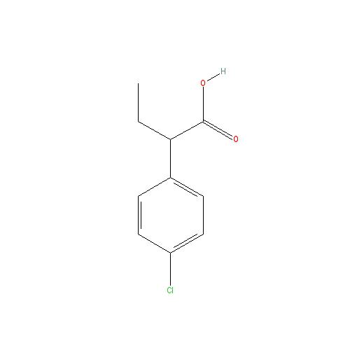 Chemical structure of 2-(4-Chlorophenyl)butanoic acid