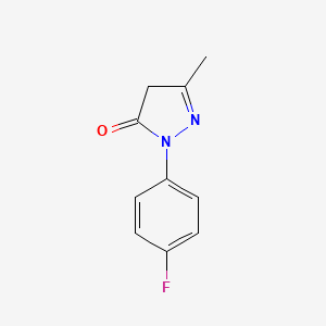 Chemical structure of 1-(4-fluorophenyl)-3-methyl-4,5-dihydro-1H-pyrazol-5-one