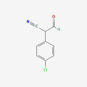 Chemical structure of 2-(4-Chlorophenyl)-2-cyanoacetaldehyde