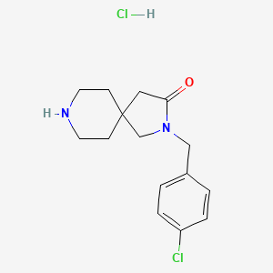 Chemical structure of 2-(4-Chlorobenzyl)-2,8-diazaspiro[4.5]decan-3-one hydrochloride