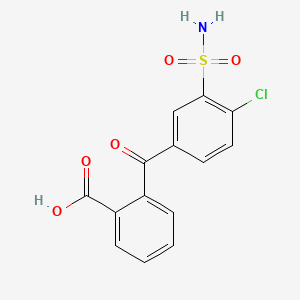 Chemical structure of 2-(4-Chloro-3-sulfamoylbenzoyl)benzoic acid