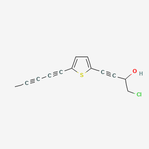 Chemical structure of 2-(4-Chloro-3-hydroxy-1-butynyl)-5-(1,3-pentadiynyl)thiophene