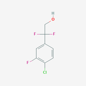 Chemical structure of 2-(4-chloro-3-fluorophenyl)-2,2-difluoroethan-1-ol