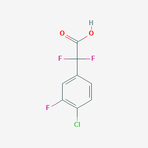 Chemical structure of 2-(4-chloro-3-fluorophenyl)-2,2-difluoroacetic acid