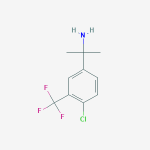 Chemical structure of 2-(4-chloro-3-(trifluoromethyl)phenyl)propan-2-amine hydrochloride