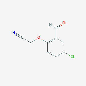 Chemical structure of 2-(4-chloro-2-formylphenoxy)acetonitrile