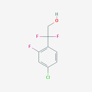 Chemical structure of 2-(4-chloro-2-fluorophenyl)-2,2-difluoroethan-1-ol