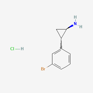 Chemical structure of 2-(4-Bromophenyl)cyclopropanamine hydrochloride