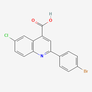 Chemical structure of 2-(4-Bromophenyl)-6-chloroquinoline-4-carboxylic acid