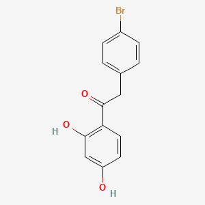 Chemical structure of 2-(4-Bromophenyl)-1-(2,4-dihydroxyphenyl)ethanone