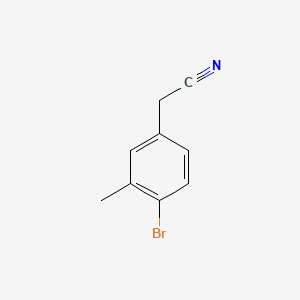 Chemical structure of 2-(4-Bromo-3-methylphenyl)acetonitrile