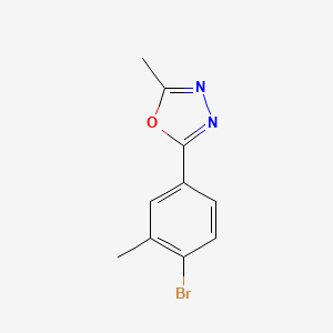Chemical structure of 2-(4-bromo-3-methylphenyl)-5-methyl-1,3,4-oxadiazole
