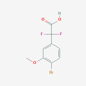 Chemical structure of 2-(4-bromo-3-methoxyphenyl)-2,2-difluoroacetic acid