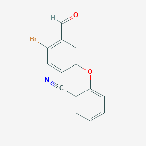 Chemical structure of 2-(4-Bromo-3-formylphenoxy)benzonitrile