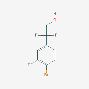 Chemical structure of 2-(4-bromo-3-fluorophenyl)-2,2-difluoroethan-1-ol