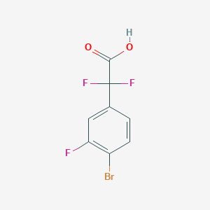 Chemical structure of 2-(4-bromo-3-fluorophenyl)-2,2-difluoroacetic acid
