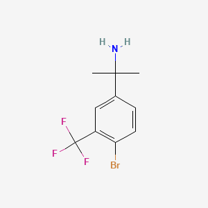 Chemical structure of 2-(4-bromo-3-(trifluoromethyl)phenyl)propan-2-amine hydrochloride