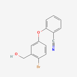 Chemical structure of 2-(4-Bromo-3-(hydroxymethyl)phenoxy)benzonitrile