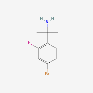 Chemical structure of 2-(4-bromo-2-fluorophenyl)propan-2-amine hydrochloride