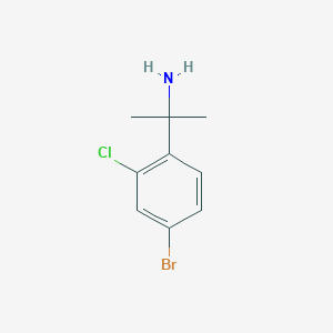 Chemical structure of 2-(4-bromo-2-chlorophenyl)propan-2-amine hydrochloride