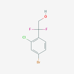 Chemical structure of 2-(4-bromo-2-chlorophenyl)-2,2-difluoroethan-1-ol